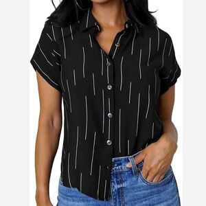 The Workshop Women’s Black n White Stripe Casual Shirt